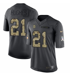 Men's Nike Minnesota Vikings #21 Mike Hughes Limited Black 2016 Salute to Service NFL Jersey