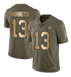 Men's Nike Pittsburgh Steelers #13 James Washington Limited Olive Gold 2017 Salute to Service NFL Jersey