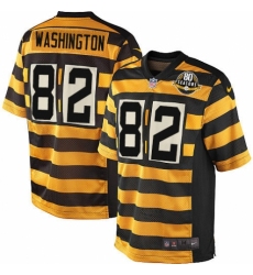Men's Nike Pittsburgh Steelers #82 James Washington Limited Yellow Black Alternate 80TH Anniversary Throwback NFL Jersey