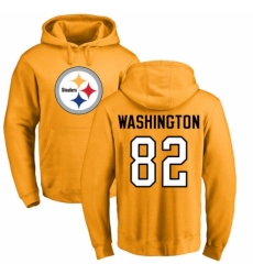 Nike Pittsburgh Steelers #82 James Washington Gold Name & Number Logo Pullover Hoodie