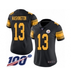 Women's Pittsburgh Steelers #13 James Washington Limited Black Rush Vapor Untouchable 100th Season Football Jersey