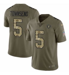Men's Nike Oakland Raiders #5 Johnny Townsend Limited Olive/Camo 2017 Salute to Service NFL Jersey