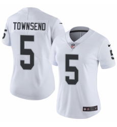 Women's Nike Oakland Raiders #5 Johnny Townsend White Vapor Untouchable Limited Player NFL Jersey