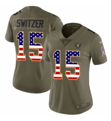 Women's Nike Oakland Raiders #15 Ryan Switzer Limited Olive/USA Flag 2017 Salute to Service NFL Jersey