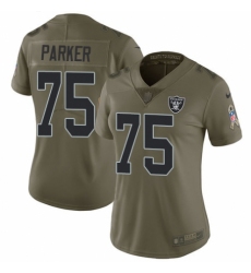 Women's Nike Oakland Raiders #75 Brandon Parker Limited Olive 2017 Salute to Service NFL Jersey