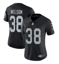 Women's Nike Oakland Raiders #38 Nick Nelson Black Team Color Vapor Untouchable Limited Player NFL Jersey