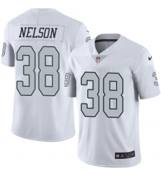 Youth Nike Oakland Raiders #38 Nick Nelson Limited White Rush Vapor Untouchable NFL Jersey
