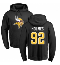 NFL Nike Minnesota Vikings #92 Jalyn Holmes Black Name & Number Logo Pullover Hoodie