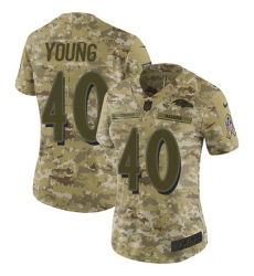 Women's Nike Baltimore Ravens #40 Kenny Young Limited Camo 2018 Salute to Service NFL Jersey
