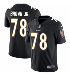 Men's Nike Baltimore Ravens #78 Orlando Brown Jr. Black Alternate Vapor Untouchable Limited Player NFL Jersey