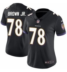 Women's Nike Baltimore Ravens #78 Orlando Brown Jr. Black Alternate Vapor Untouchable Limited Player NFL Jersey