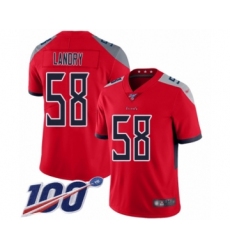 Men's Tennessee Titans #58 Harold Landry Limited Red Inverted Legend 100th Season Football Jersey