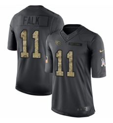Men's Nike Tennessee Titans #11 Luke Falk Limited Black 2016 Salute to Service NFL Jersey