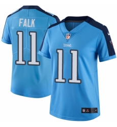 Women's Nike Tennessee Titans #11 Luke Falk Limited Light Blue Rush Vapor Untouchable NFL Jersey
