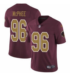 Youth Nike Washington Redskins #96 Pernell McPhee Burgundy Red Gold Number Alternate 80TH Anniversary Vapor Untouchable Elite Player NFL Jersey