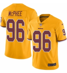 Youth Nike Washington Redskins #96 Pernell McPhee Limited Gold Rush Vapor Untouchable NFL Jersey