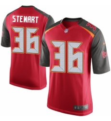 Men's Nike Tampa Bay Buccaneers #36 M.J. Stewart Game Red Team Color NFL Jersey