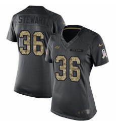 Women's Nike Tampa Bay Buccaneers #36 M.J. Stewart Limited Black 2016 Salute to Service NFL Jersey