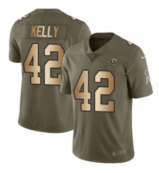 Men's Nike Los Angeles Rams #42 John Kelly Limited Olive/Gold 2017 Salute to Service NFL Jersey