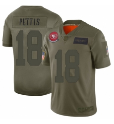 Men's San Francisco 49ers #18 Dante Pettis Limited Camo 2019 Salute to Service Football Jersey
