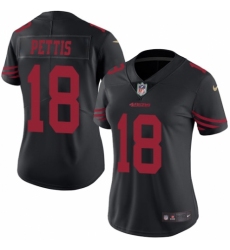 Women's Nike San Francisco 49ers #18 Dante Pettis Limited Black Rush Vapor Untouchable NFL Jersey
