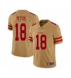 Youth San Francisco 49ers #18 Dante Pettis Limited Gold Inverted Legend Football Jersey