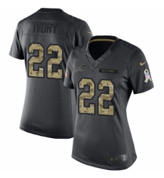 Women's Nike Buffalo Bills #22 Chris Ivory Limited Black 2016 Salute to Service NFL Jersey