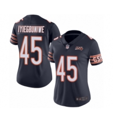 Women's Chicago Bears #45 Joel Iyiegbuniwe Navy Blue Team Color 100th Season Limited Football Jersey
