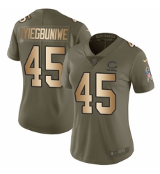 Women's Nike Chicago Bears #45 Joel Iyiegbuniwe Limited Olive/Gold 2017 Salute to Service NFL Jersey