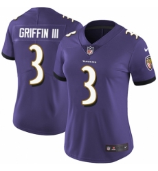 Women's Nike Baltimore Ravens #3 Robert Griffin III Purple Team Color Vapor Untouchable Limited Player NFL Jersey