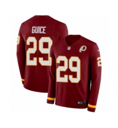 Men's Nike Washington Redskins #29 Derrius Guice Limited Burgundy Therma Long Sleeve NFL Jersey