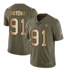 Men's Nike Arizona Cardinals #91 Benson Mayowa Limited Olive/Gold 2017 Salute to Service NFL Jersey