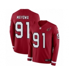Youth Nike Arizona Cardinals #91 Benson Mayowa Limited Red Therma Long Sleeve NFL Jersey