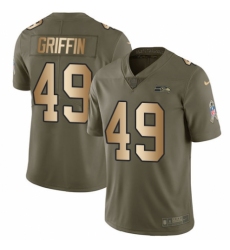 Youth Nike Seattle Seahawks #49 Shaquem Griffin Limited Olive/Gold 2017 Salute to Service NFL Jersey