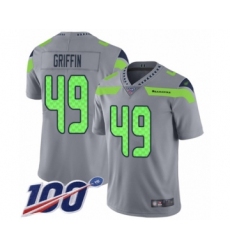 Youth Seattle Seahawks #49 Shaquem Griffin Limited Silver Inverted Legend 100th Season Football Jersey