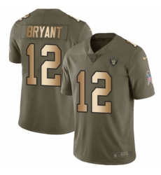 Men's Nike Oakland Raiders #12 Martavis Bryant Limited Olive/Gold 2017 Salute to Service NFL Jersey