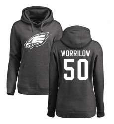 Women's Nike Philadelphia Eagles #50 Paul Worrilow Ash One Color Pullover Hoodie