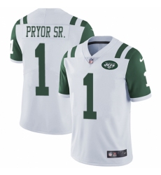 Men's Nike New York Jets #1 Terrelle Pryor Sr. White Vapor Untouchable Limited Player NFL Jersey