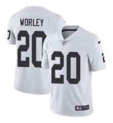 Men's Nike Oakland Raiders #20 Daryl Worley White Vapor Untouchable Limited Player NFL Jersey