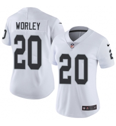 Women's Nike Oakland Raiders #20 Daryl Worley White Vapor Untouchable Limited Player NFL Jersey