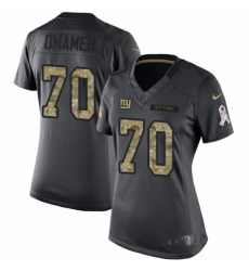 Women's Nike New York Giants #70 Patrick Omameh Limited Black 2016 Salute to Service NFL Jersey
