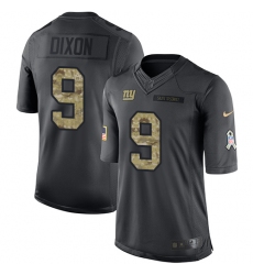 Men's Nike New York Giants #9 Riley Dixon Limited Black 2016 Salute to Service NFL Jersey