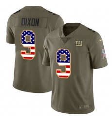 Men's Nike New York Giants #9 Riley Dixon Limited Olive  USA Flag 2017 Salute to Service NFL Jersey