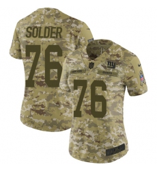 Women's Nike New York Giants #76 Nate Solder Limited Camo 2018 Salute to Service NFL Jersey