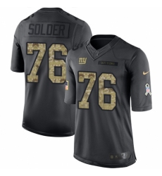 Youth Nike New York Giants #76 Nate Solder Limited Black 2016 Salute to Service NFL Jersey