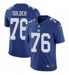 Youth Nike New York Giants #76 Nate Solder Royal Blue Team Color Vapor Untouchable Limited Player NFL Jersey