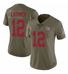 Women's Nike New York Giants #12 Cody Latimer Limited Olive 2017 Salute to Service NFL Jersey