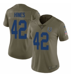 Women's Nike Indianapolis Colts #42 Nyheim Hines Limited Olive 2017 Salute to Service NFL Jersey
