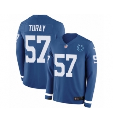 Youth Nike Indianapolis Colts #57 Kemoko Turay Limited Blue Therma Long Sleeve NFL Jersey