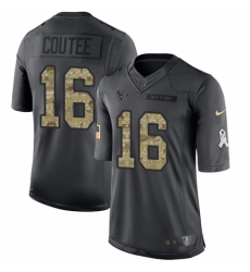 Men's Nike Houston Texans #16 Keke Coutee Limited Black 2016 Salute to Service NFL Jersey
